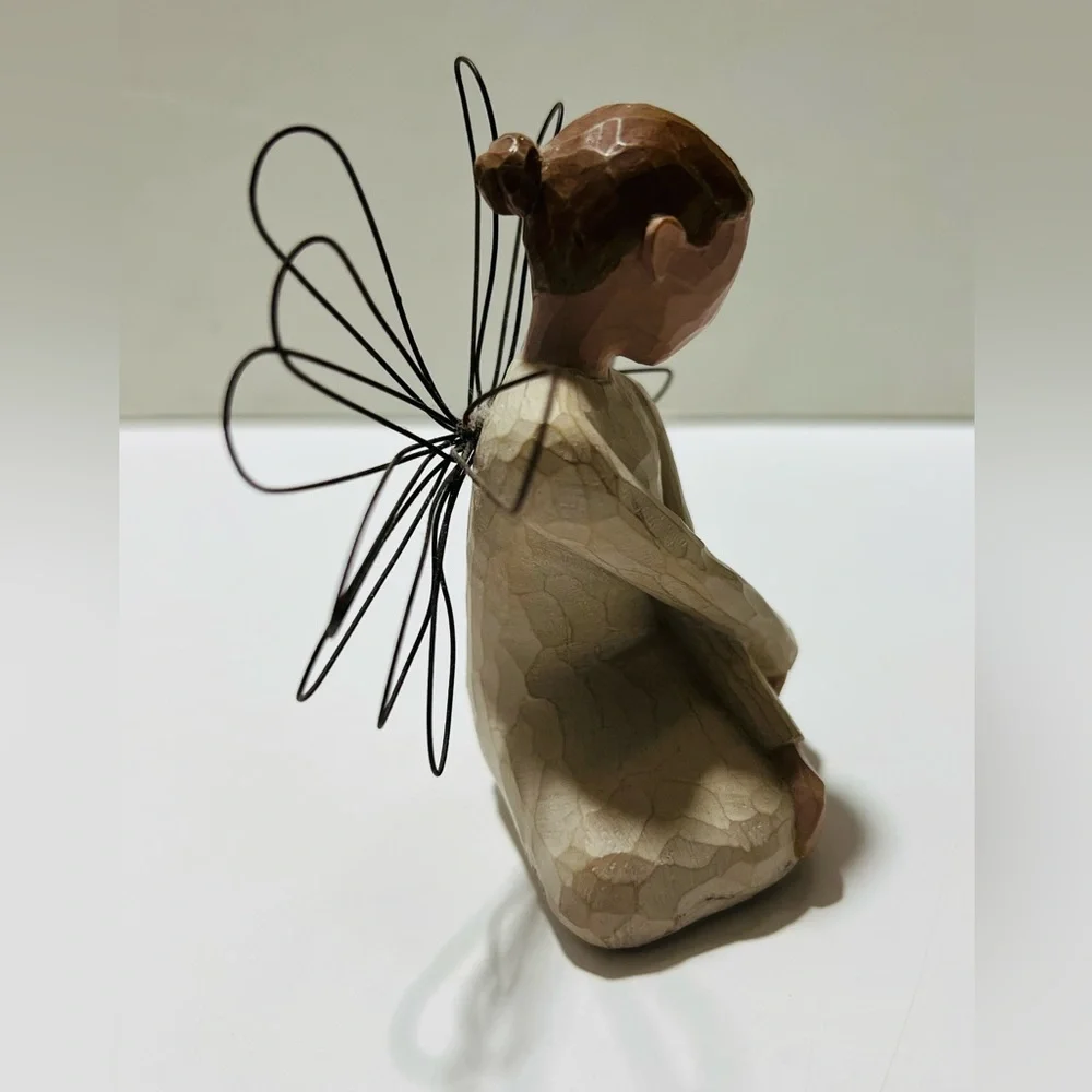 Willow Tree Figurines (2) Angels of Prayers 1999 and 2002 Metal Wings